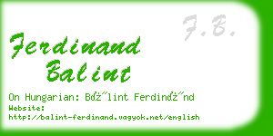 ferdinand balint business card